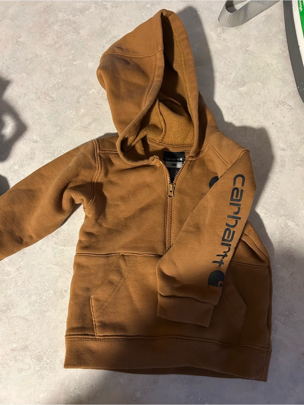 Carhartt Kids' Caramel Brown Hooded Zip Sweatshirt